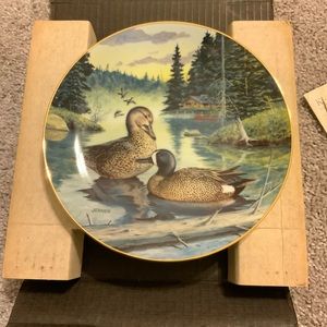 Bradford Exchange Bart Jerner 1988 Blue-Winged Teal Duck Plate Certificate Box